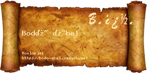 Bodó Ábel névjegykártya